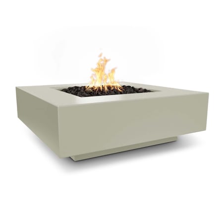 The Outdoor Plus 36 Square Cabo Fire Pit - GFRC Concrete - Ash - Match Lit with Flame Sense - Liquid Propane OPT-CBSQ36FSML-ASH-LP